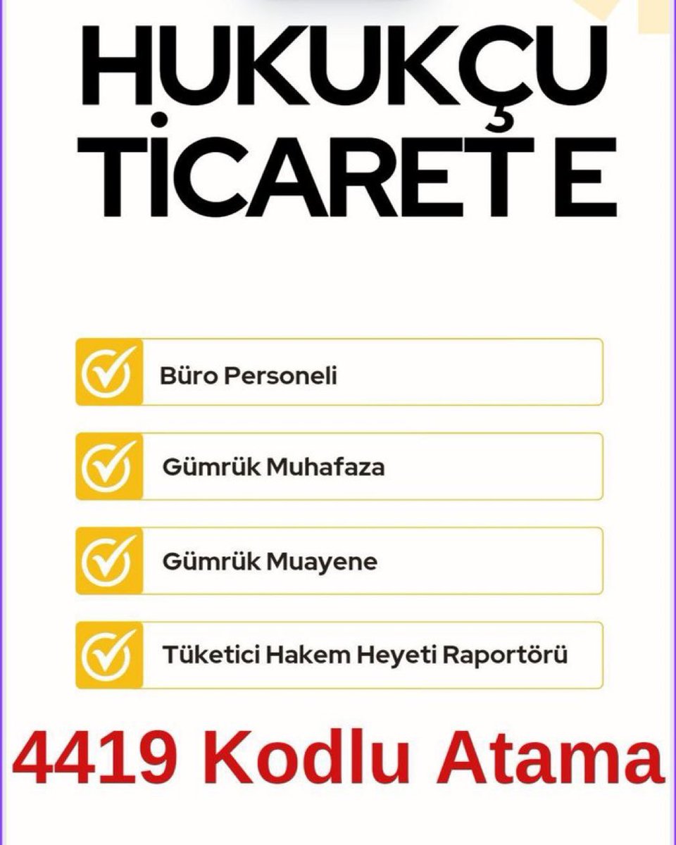 merryyemlaw1's tweet photo. 4419 nitelik kodu ile alım yapmasını talep ediyoruz #HukukçularAtamaBekliyor @ticaret https://t.co/JUQSopXs05