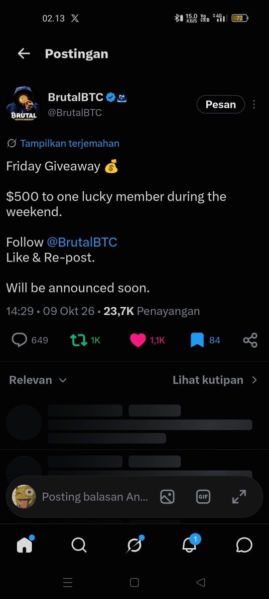 LapakCu4n's tweet photo. @BrutalBTC Thank you so much for this great opportunity to myself 🫰💖💖🫶🫶 https://t.co/6KAQXr5sd9