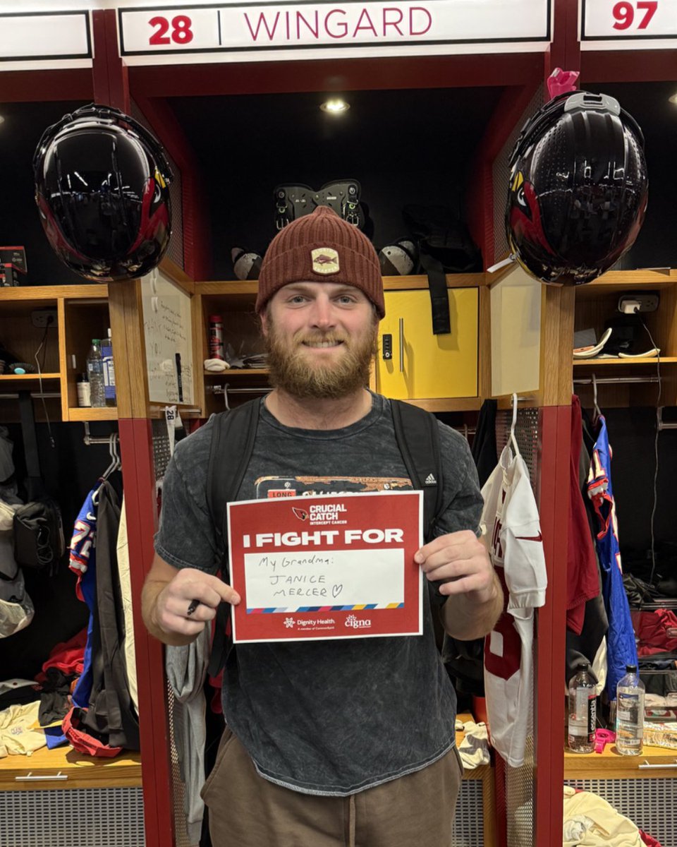 AZCardinals's tweet photo. Who we are fighting for on Sunday  #CrucialCatch ❤️ https://t.co/2rJEQtV7CM