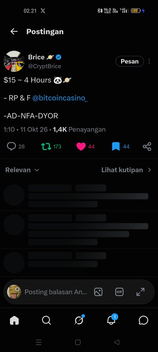 LapakCu4n's tweet photo. @CryptBrice @bitcoincasino_ Done ✅✍️ https://t.co/ZNQuC8IMl3