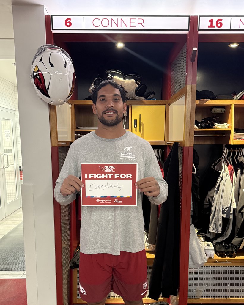 AZCardinals's tweet photo. Who we are fighting for on Sunday  #CrucialCatch ❤️ https://t.co/2rJEQtV7CM