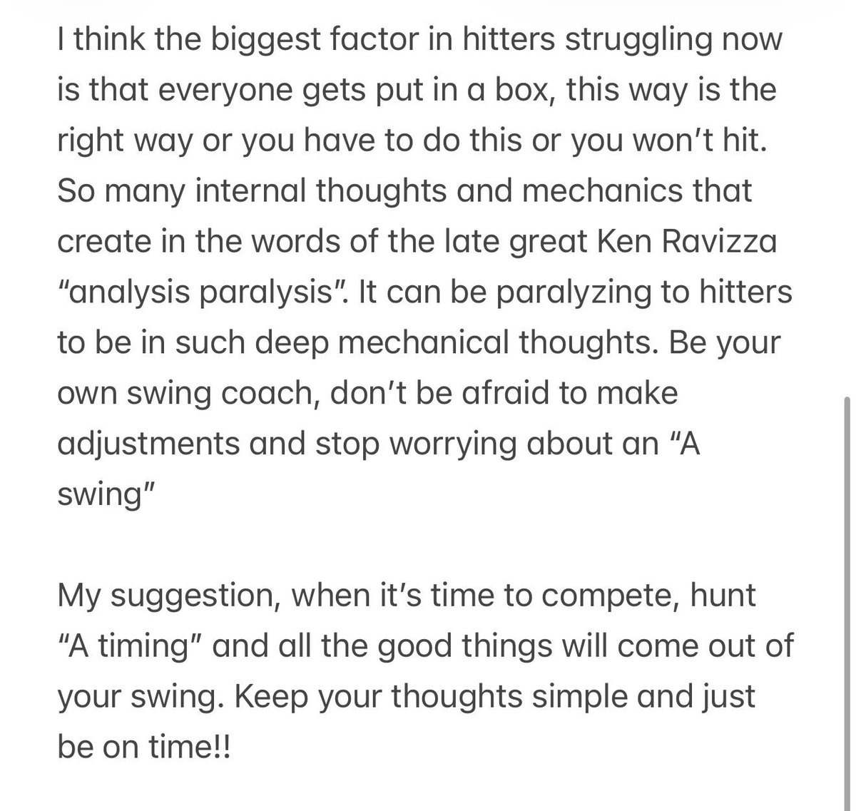 redturn2's tweet photo. I don’t have all the answers but I love baseball because of the ups and downs and constant grind. So here’s some thoughts for the “X hitting” war that is going on right now. https://t.co/B2BHXkKzx8