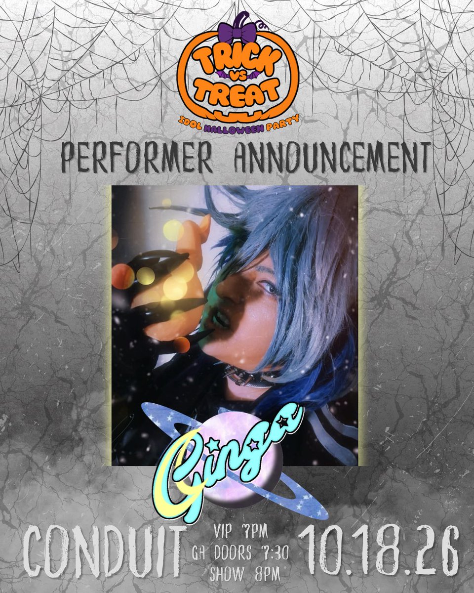 MikanLivePro's tweet photo. 🎃 PERFORMER ANNOUNCEMENT 🎃

☆GINGA★ @Manabingu is a vocalist, voice actor, cosplayer, ambassador and two-time winner of METROCON’s Anime Idol singing competition. As well as the founder of the first J-Rock Festival in FL ☆METRO ROCK LIVE★ or also known as “Rock Kingdom”.

In the Overseas Idol Community, he’s made a name for himself as the Galactic Rockstar. Heavily influenced by J-Rock, J-pop, and alternative artists such as T.M.Revolution and idol franchise Uta no Prince-sama, he became specialized in singing multiple genres and is currently working towards releasing original music! His goal is to trailblaze, encourage, and bring love while capturing your hearts through his out of this world performances! 
Are you ready? Let’s Rock It Out!☆★♡♪

Come have a trick or a treat at a Halloween idol party like never before!! VIP tickets are almost gone so join us for a night of fright, delight and all things idol 

October 18th @ 8pm 
Tickets 🔗 in bio 

#trickvstreat #kaigaiidol #アイドル #地下アイドル #aidoru