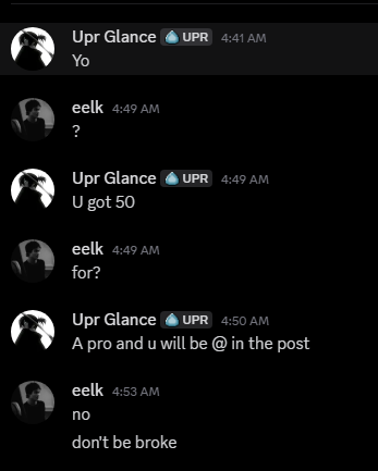 Tr1stanq's tweet photo. Even needing to ask others for money because hes to damn broke https://t.co/FvEDXodC6J