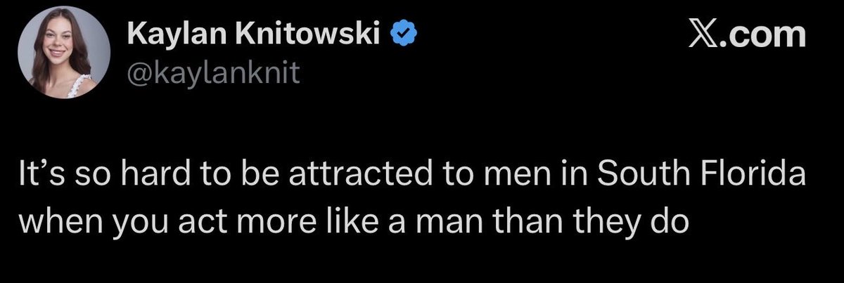 Medicine_Man_88's tweet photo. @kaylanknit For starters, don’t be masculine https://t.co/WNlnFH0yTb