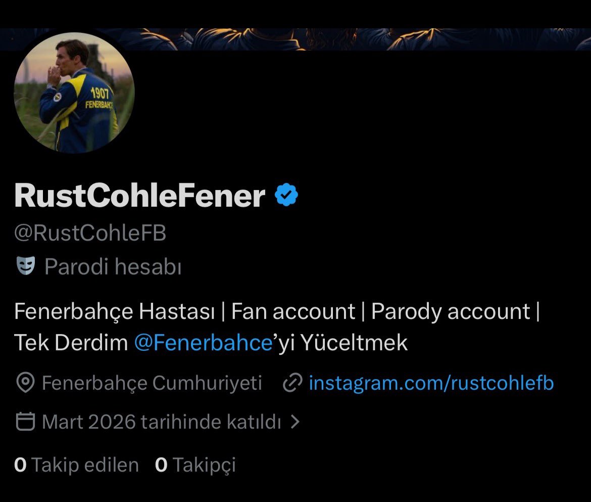 TheCohleFB's tweet photo. Arkadaşlar merhaba, ben @RustCohleFB galatasaraylılar yüzünden hesabım askıya alınmıştı. Hesabım açılana kadar bu hesaptayım. Beni tanıyan ve gören dostlar, sizden ricam fav, RT ve ment atıp takip eder misiniz?💙💛 https://t.co/yog79Ju2te