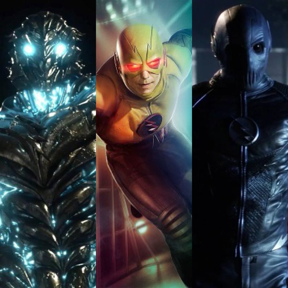 noelmugged's tweet photo. In a Truel who do you think amongst the villains in The flash cw comes out alive ?

Savitar                         Reverse flash  or      Zoom https://t.co/90foHwMBrV