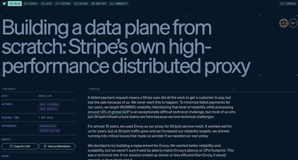 Hi_Mrinal's tweet photo. after partially completing my rabbit hole of netflix's ai infrastructure its time to go for stripe's rabbit hole 

started with how do they build their proxy and the optimization tricks to play while building one 

https://t.co/oci6tOAA7L https://t.co/ty7xcY1a9R