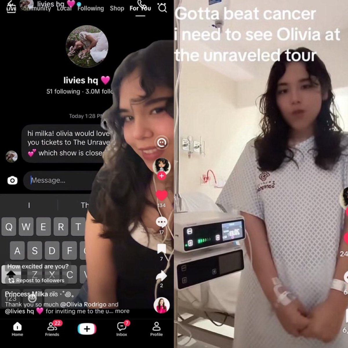 RodrigoTimes's tweet photo. Olivia Rodrigo gifts free tickets to her sold-out The Unraveled Tour to a fan battling cancer. https://t.co/f9NTGtEKiY