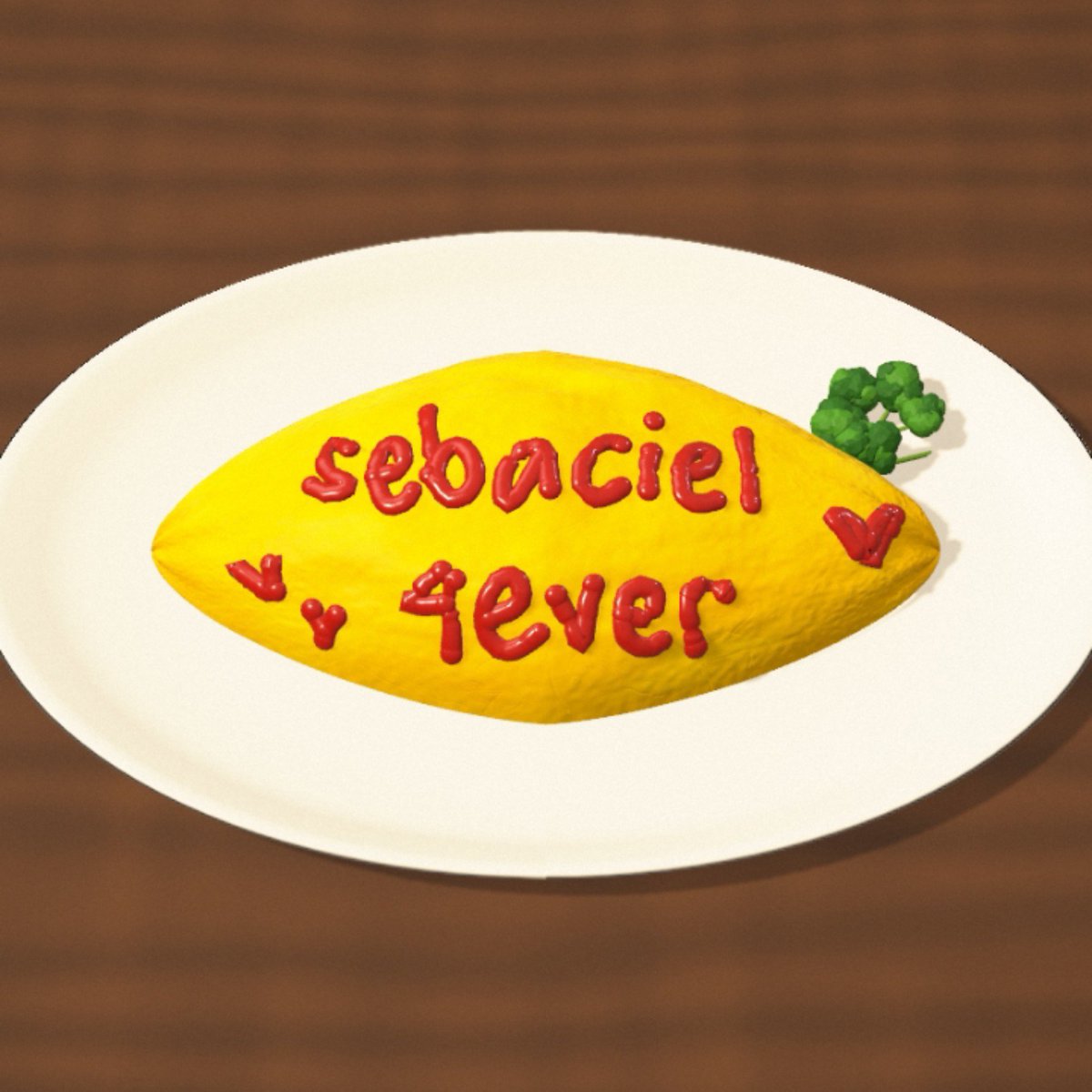 earlnoire's tweet photo. Something that Sebastian would write on Ciel's omurice. 😼🍽 https://t.co/x4xOyOwk9O