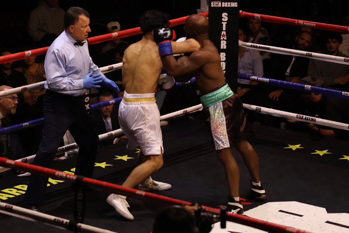 StarBoxing's tweet photo. ROCKIN’ FIGHTS 55: Yousaf Zazai opened Rockin’ Fights 55 with a bang! 🥊💥

Zazai scored a second-round technical knockout victory over Robbie Cutler at the 2:45 mark, kicking off an exciting night of boxing at The Paramount in Huntington! https://t.co/nKCHa6mtFk
