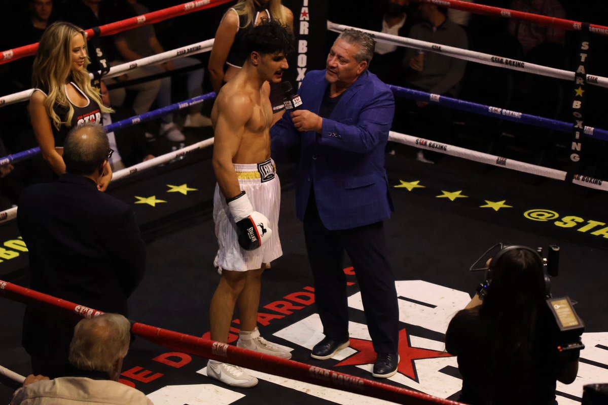 StarBoxing's tweet photo. ROCKIN’ FIGHTS 55: Yousaf Zazai opened Rockin’ Fights 55 with a bang! 🥊💥

Zazai scored a second-round technical knockout victory over Robbie Cutler at the 2:45 mark, kicking off an exciting night of boxing at The Paramount in Huntington! https://t.co/nKCHa6mtFk