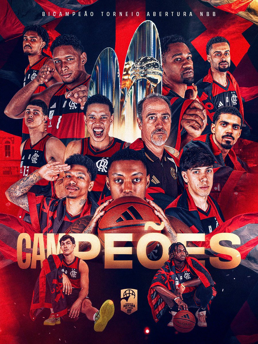 TimeFlamengo's tweet photo. BICAMPEÃO DO TORNEIO DE ABERTURA! 🏆

Vamos por mais! Muito mais!

#FlaBasquete https://t.co/2xLDfC0KzC