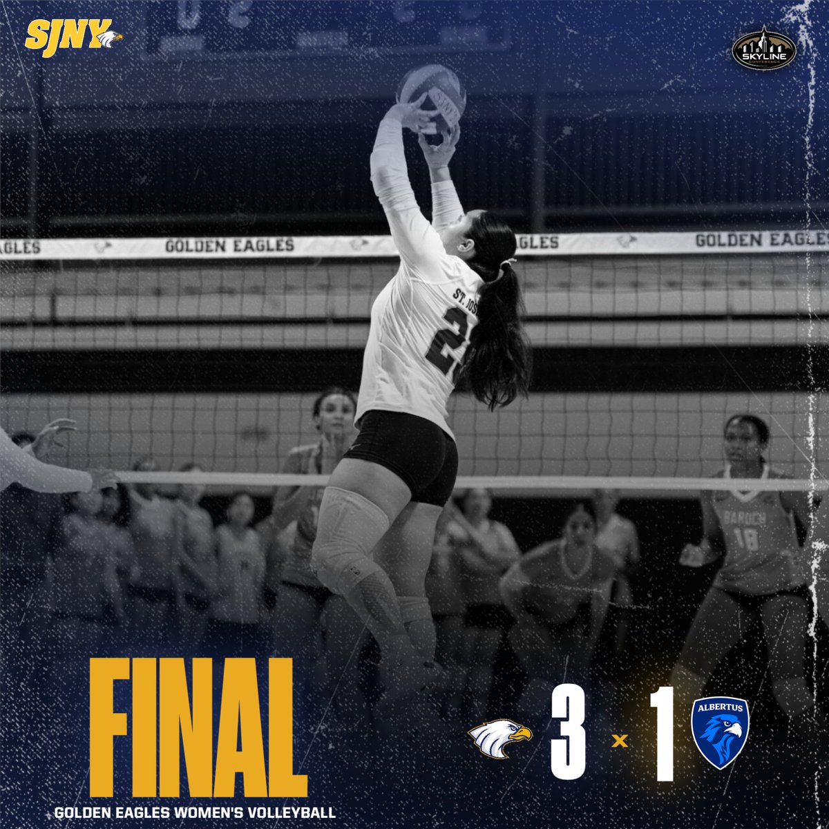 SJLIAthletics's tweet photo. The #SJLI women's volleyball team claims non-conference victory against Albertus Magnus on Saturday morning!
#flywithus #goldenera #skylinewvb https://t.co/41wefaJJLv