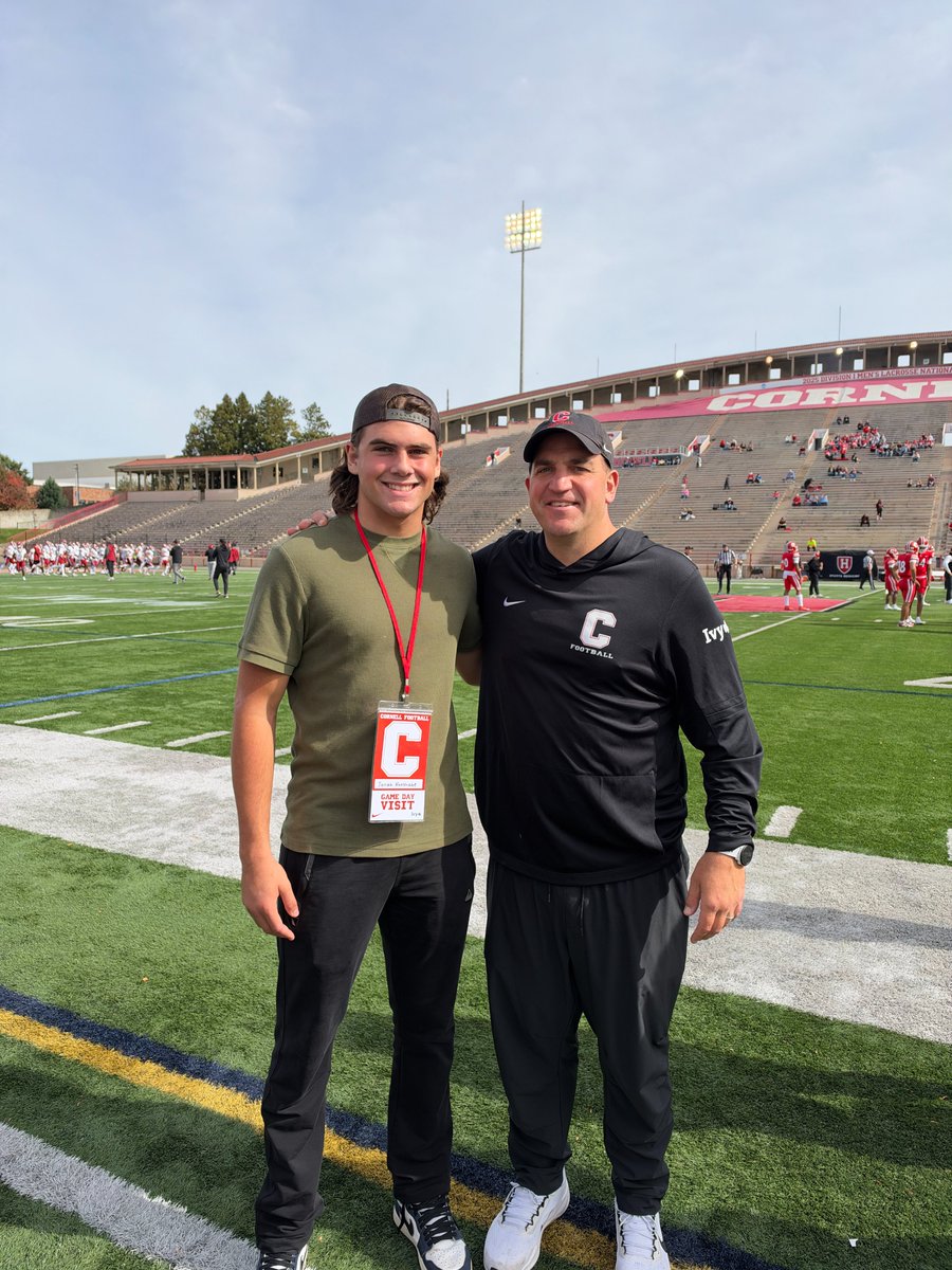 jonah_khoshabe's tweet photo. I had a great time today visiting @BigRed_Football on game day. Thank you so much @CoachJDittman58 for the invite - such a special place! Looking forward to coming back in the spring!

Go Big Red!!

#YellCornell 

@CoachTerp_ @DanSwanstrom @KerryNeal56 @PerformanceWin @BHS220Football @coachplanz @Jchezbroncos @GregSmithCFB @EDGYTIM @PrepRedzoneIL @CoachTMcCormick @grid_irons @LemmingReport

#agtg