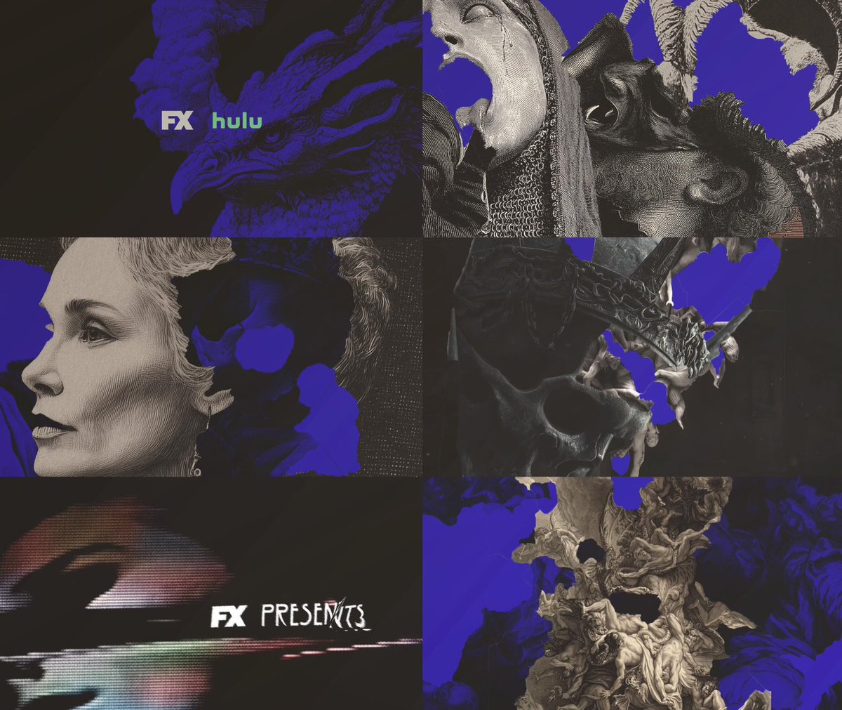 AHSZone's tweet photo. Unused marketing styleframes designed for “American Horror Story: 13.” #AHS13 https://t.co/gvMB4M656I
