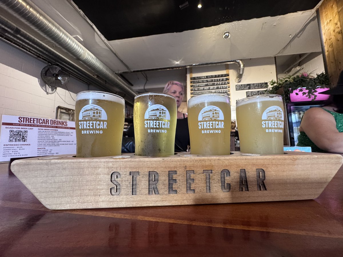 craftbrewjester's tweet photo. Brewstop #78 on the #questtobreak100in2026 was @streetcarbeer it’s always fun to bring new peeps to this speakeasy style entrance to go down and drink delish bevies , although this time we are all repeat customers #craftnotcrap #craftbeer #partnersinbeers https://t.co/PdC4jdfsce