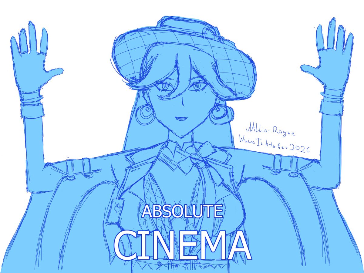 MilliaRayne's tweet photo. Day 11. Absolut cinema
Lucinema 😅
Spent like 3 hours doodling, I'm exhausted, not gonna color it т.т
#WuwaInktober2026 #Lucilla #ArtStudy https://t.co/xplVnluJwX