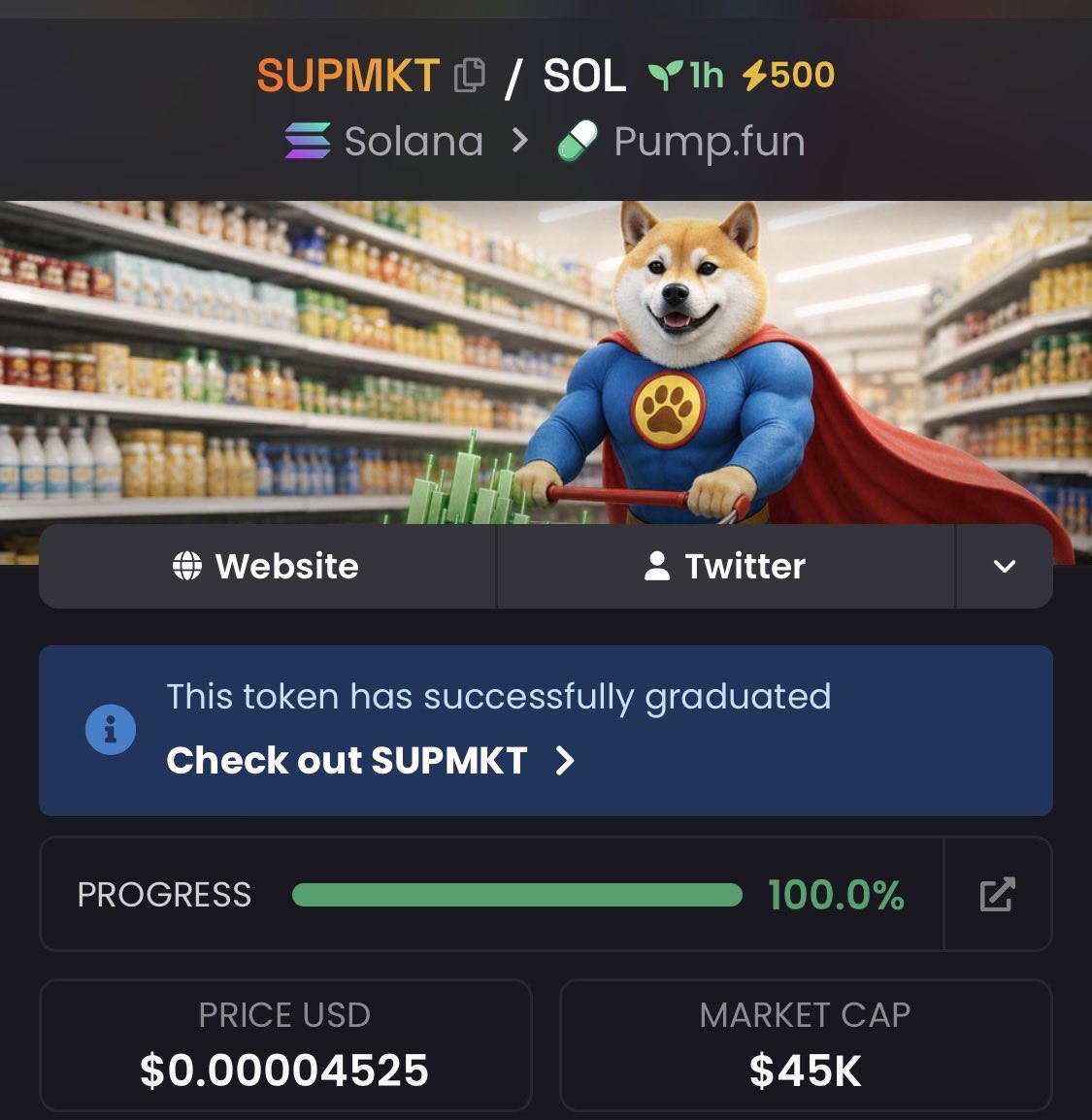 zack_zeus1's tweet photo. I spotlighted #supmkt at a remarkable $45k market cap within my exclusive TG group.

#CryptoPump #Crypto #Altseason #Solana #AltcoinAlert https://t.co/5fj3QoY6fd