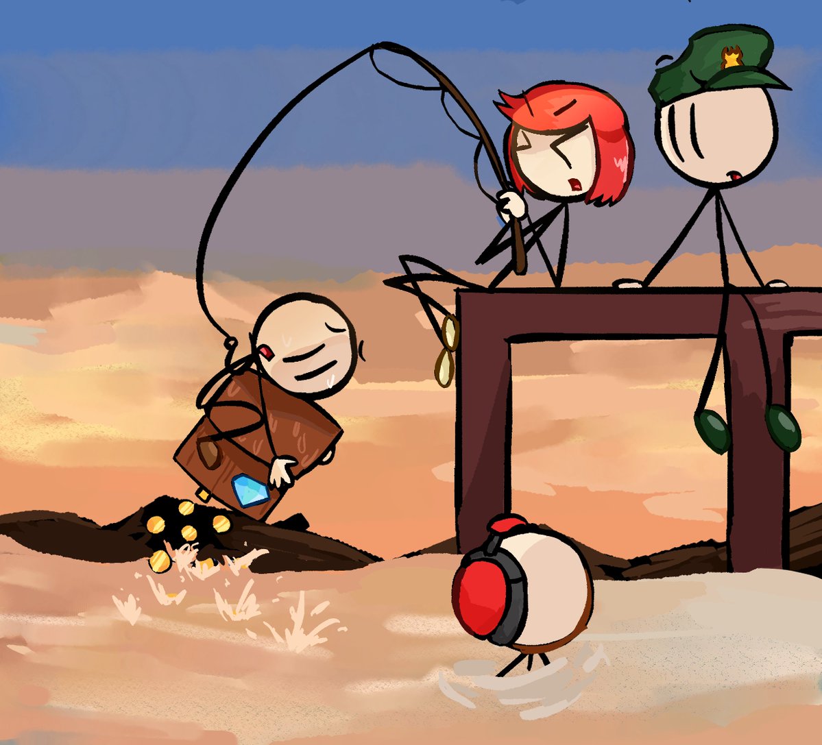 hellf4ker's tweet photo. i made day 8, 9 and 10 in a single drawing + plus remake of day 7 ! #henrystickmin #thsc #thehenrystickmincollection #stickmintober2026 https://t.co/fGAUdn0yLz