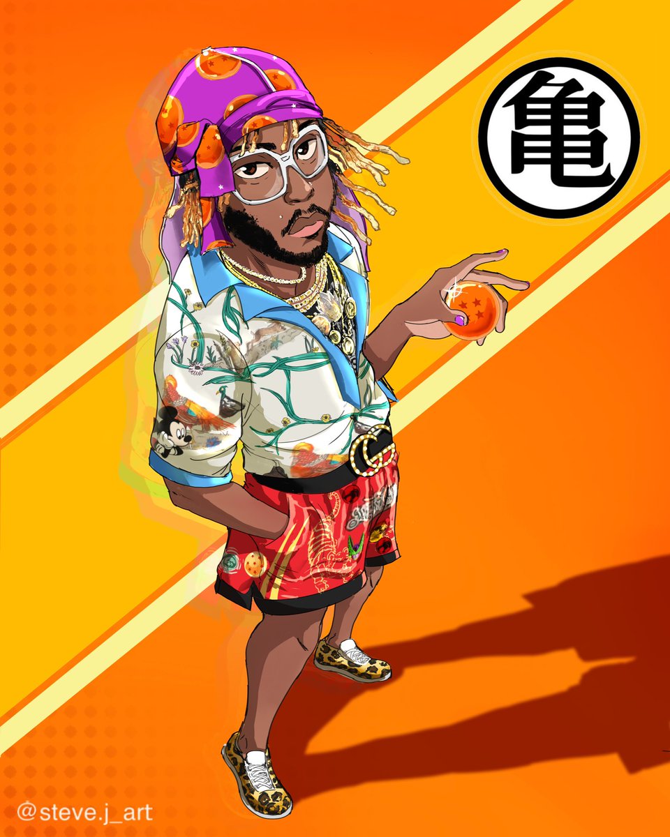 Steve_J_art's tweet photo. Dragonball Durag 🐉 
@Thundercat X Dragonball Reposting this considering the recent sonic collab. I should definitely do another illustration #thundercat #dragonball #sonic https://t.co/xgrc5IDqBN
