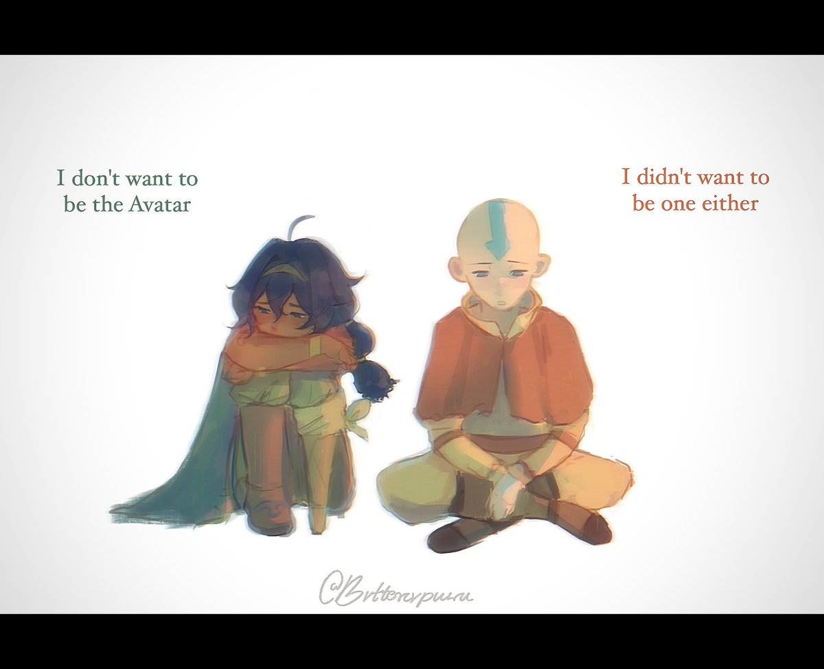 bvttercvpuwu's tweet photo. Just wanted to doodle them cause pavi reminds me of aang so much :(((

#avatarsevenhavens https://t.co/JyCnNlg47j