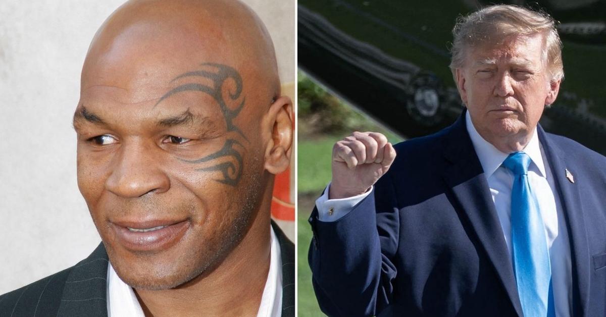 OKMagazine's tweet photo. Mike Tyson was asked by reporters at the White House on October 9 if he believes Donald Trump will win the November midterms. https://t.co/EWA6DEEXQy https://t.co/69jtghUCEY