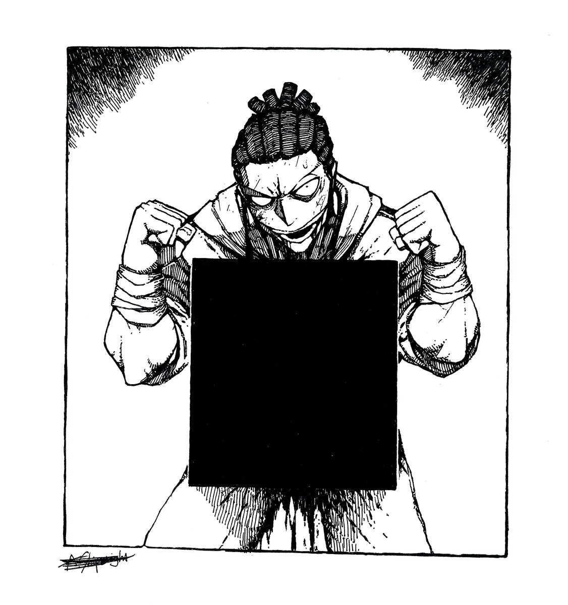 ShipwrightA's tweet photo. “I covered it with a censor bar.
Now my injuries can’t be observed.” https://t.co/k4oCqHTM4g