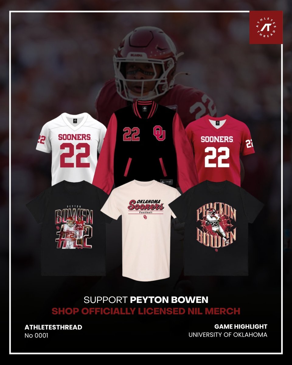 OUThreads_NIL's tweet photo. 🔥 PICK-SIX FOR PEYTON BOWEN! 🏈🔴

PEYTON BOWEN TAKES IT ALL THE WAY! 💥 The Oklahoma standout turns an interception into a touchdown, delivering a huge defensive play for the Sooners! ☝️🔥

Defense wins games, and Bowen just made a statement! 💪

https://t.co/6KXyMPe17c https://t.co/xLyQiekXTs