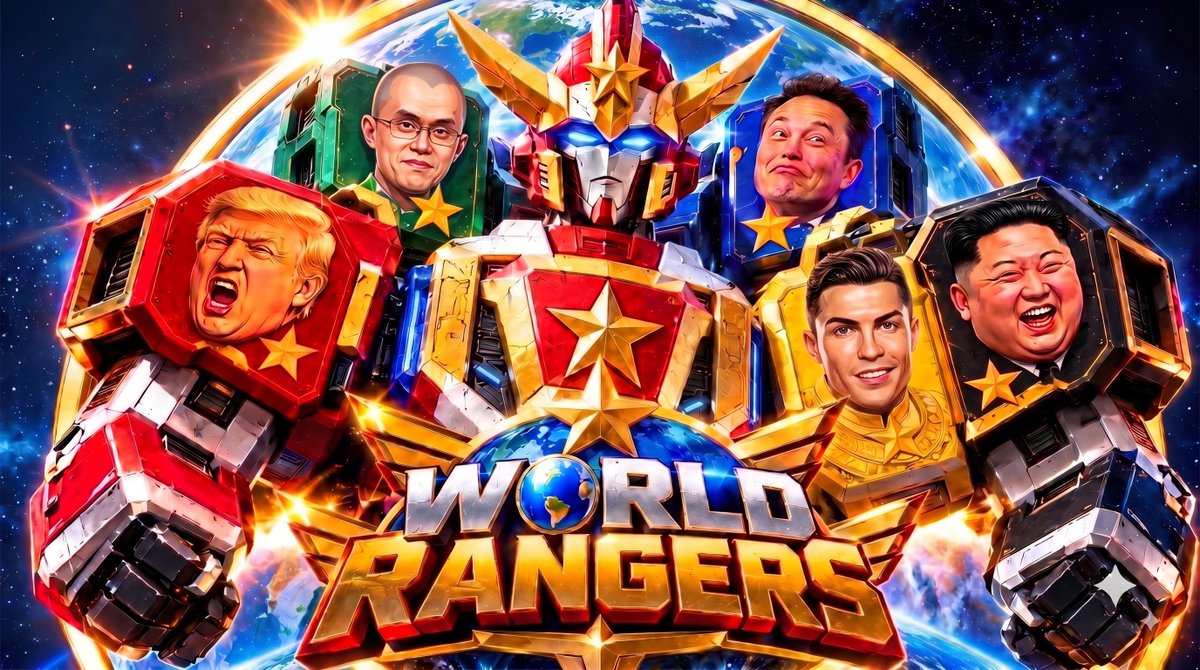 WRNGRsol's tweet photo. 🌍 THE WORLD HAS NEW HEROES!

🔴 Trump
🔵 Elon Musk
🟢 CZ
🟡 Ronaldo
⚫ Kim Jong Un
🤖 5 LEGENDS. 1 MEGA ROBOT.
🚀 WORLD RANGERS ($WRNGR)

⚡ FIVE HEROES. ONE PLANET. ONE MEME.
#WorldRangers #WRNGR #Solana #PumpFun #MemeCoin https://t.co/AORv5e3fia