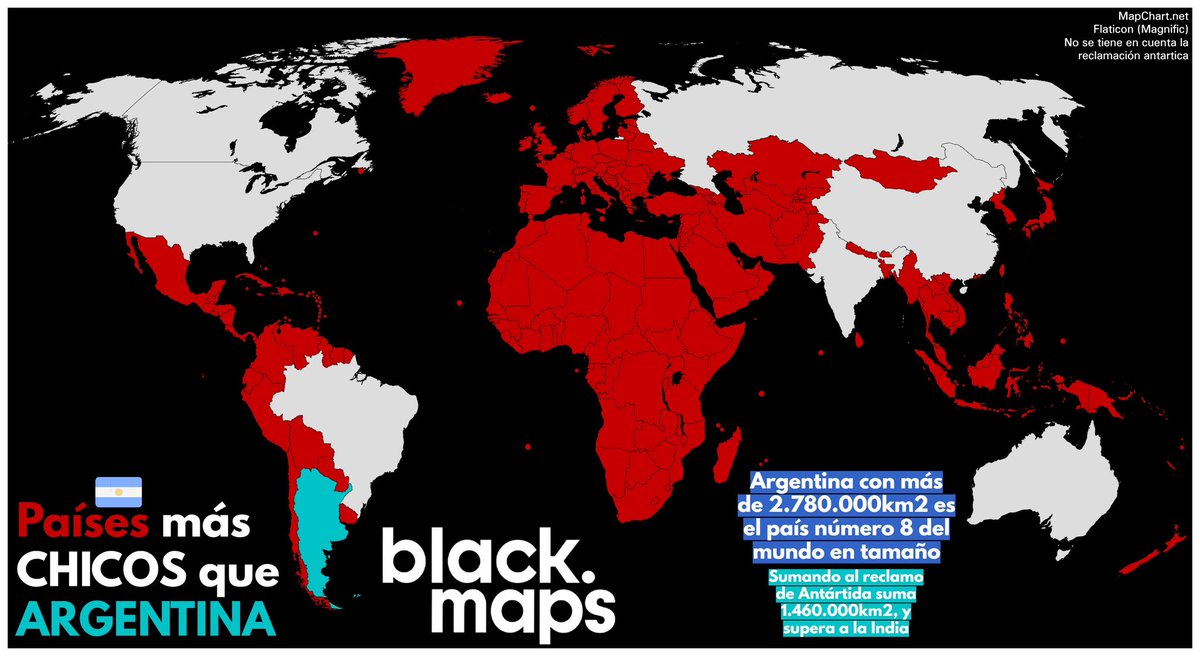 maps_black's tweet photo. Países más CHICOS que Argentina 🇦🇷 https://t.co/52Bs78vz5V