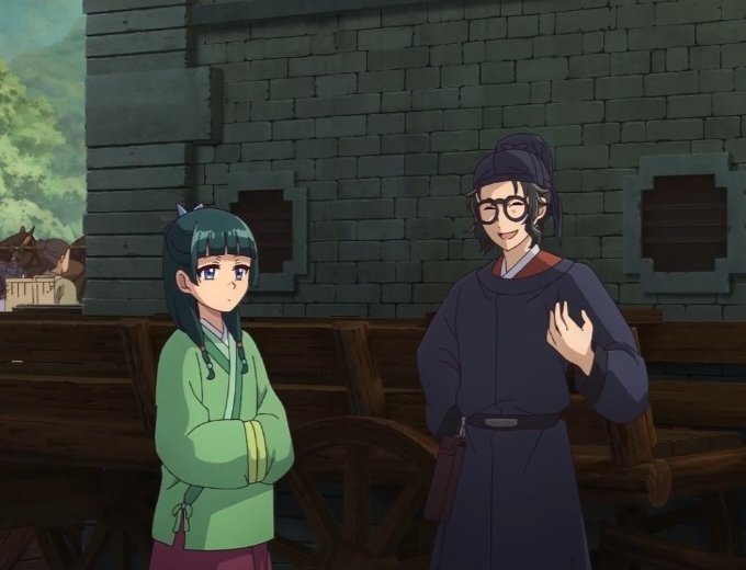 MirianaDream's tweet photo. It's ironic that the first time we see both Maomao &amp; Lahan in the same frame is in the movie out of all things- 

Help she looks so done with him 😭 https://t.co/PaZqakKfaq