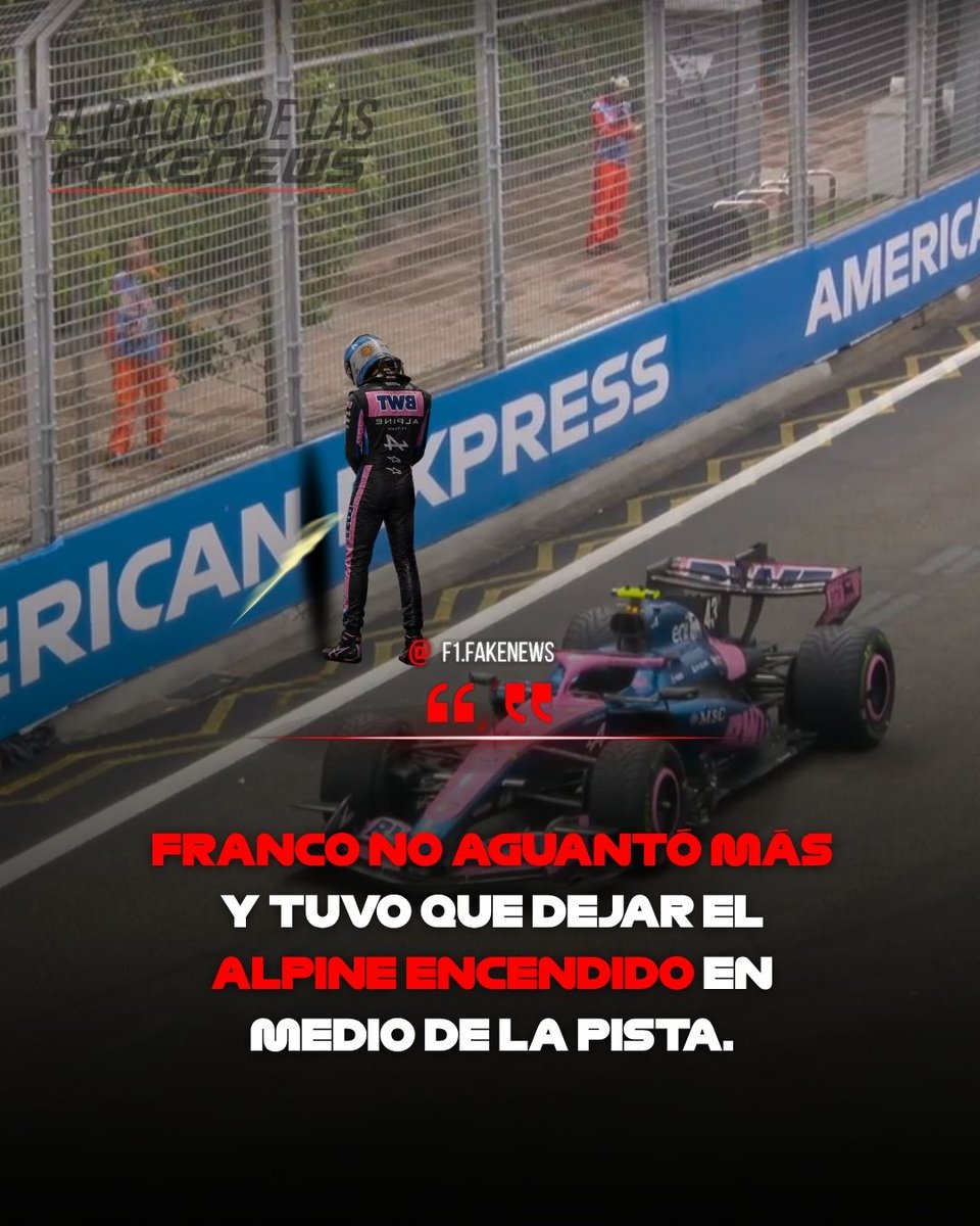 F1fakenewss's tweet photo. PARA LOS QUE NO SABIAN QUE HABIA PASADO CON EL ALPINE DE FRANCO #FranColapinto https://t.co/velqXcSMxO