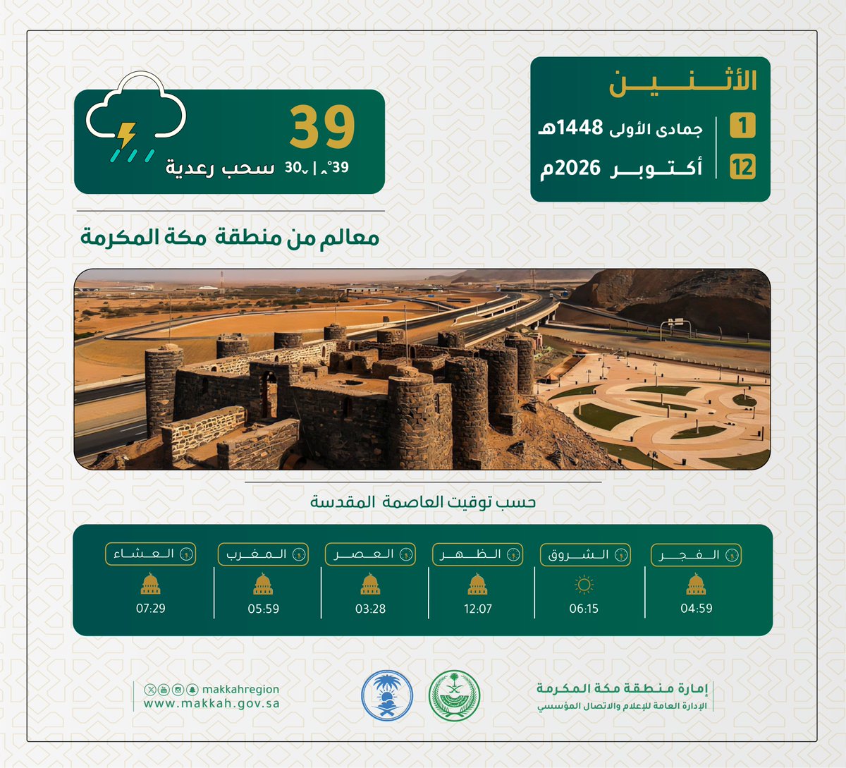 makkahregion's tweet photo. السلام عليكم ورحمة الله وبركاته https://t.co/yh5Q2GZHYM