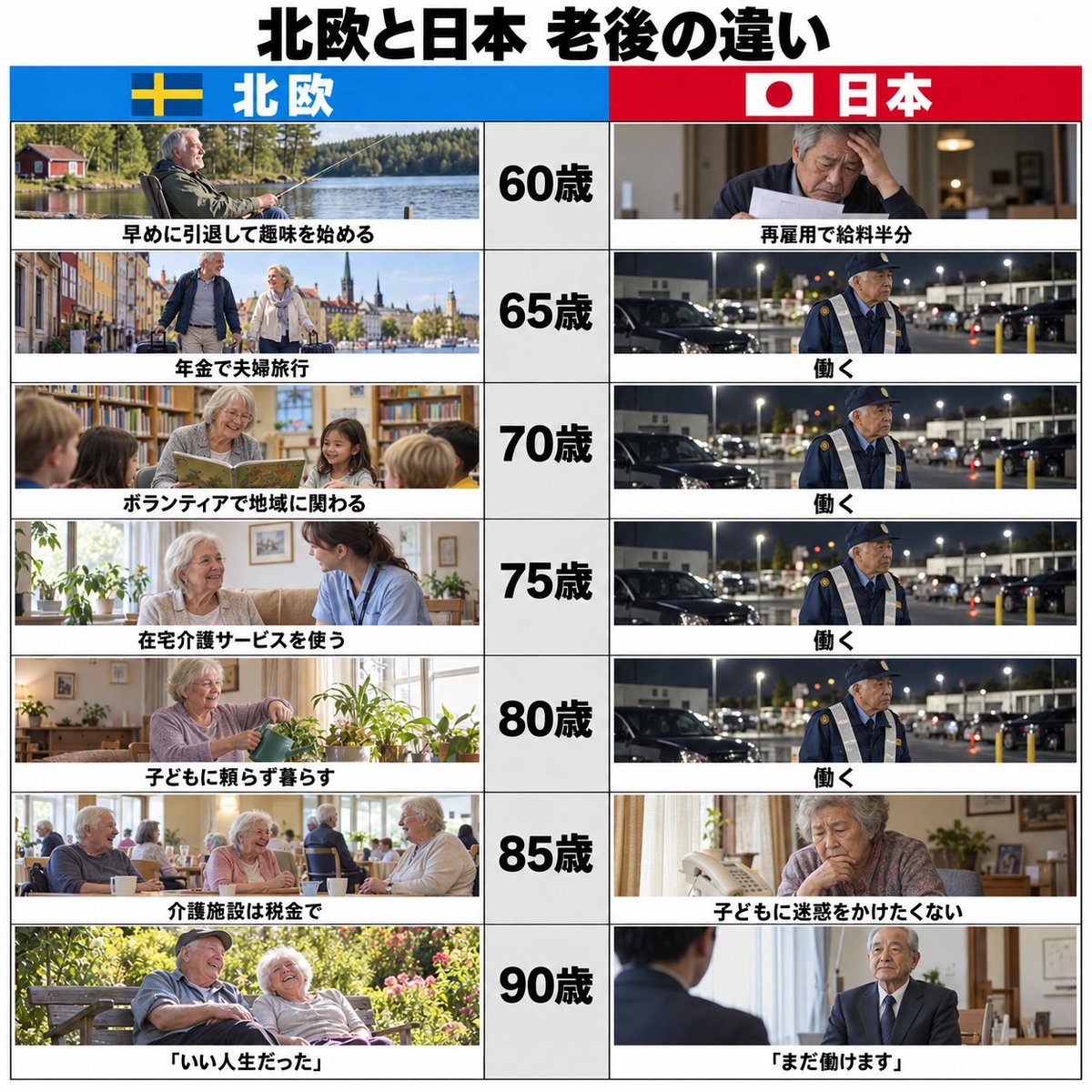 azeco_gash's tweet photo. 北欧と日本の
老後の違いが興味深い。 https://t.co/2WHviYXwBy