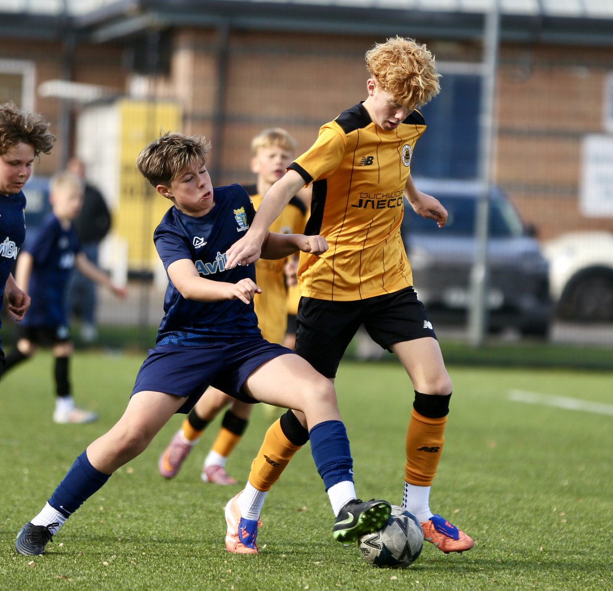 bufcacademy's tweet photo. 📸 MATCH ACTION | Our U13s were in @jnrpremleague #MD6 action away at St Neots this morning. Chris Otty caught the best of the action, as always.

🤝 Academy sponsored by Duckworth Select, Omoda &amp; Jaecoo

#UpThePilgrims 🧡🖤 https://t.co/c12fXvB0Mw