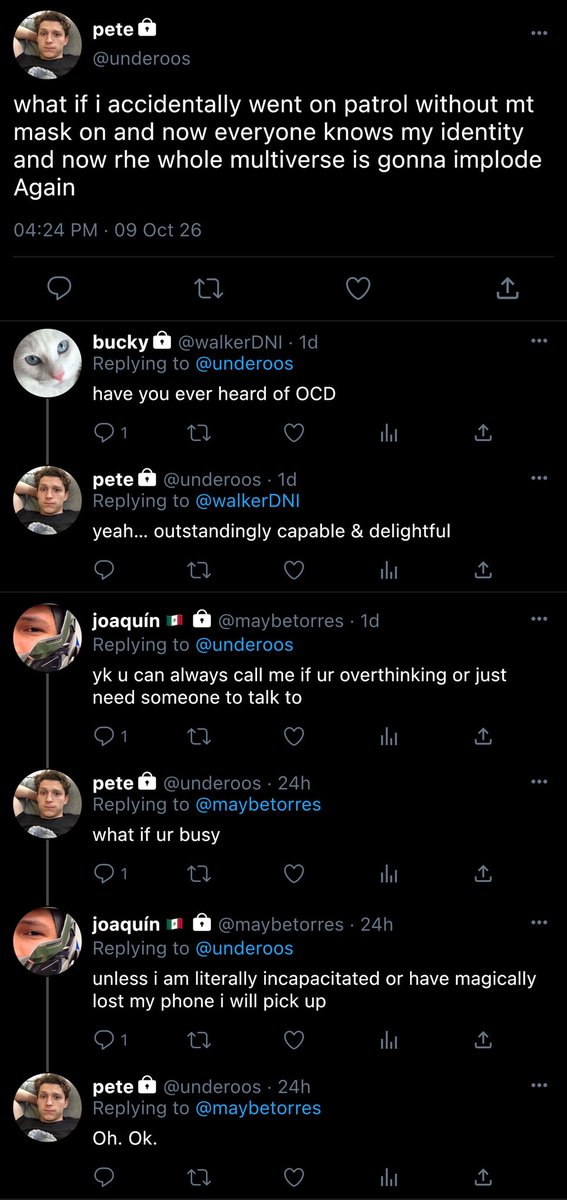 kittycatlix's tweet photo. Waiter Waiter the usual order of peter tweets with a side of #spideywings Please! https://t.co/rTJ8v0GLCE