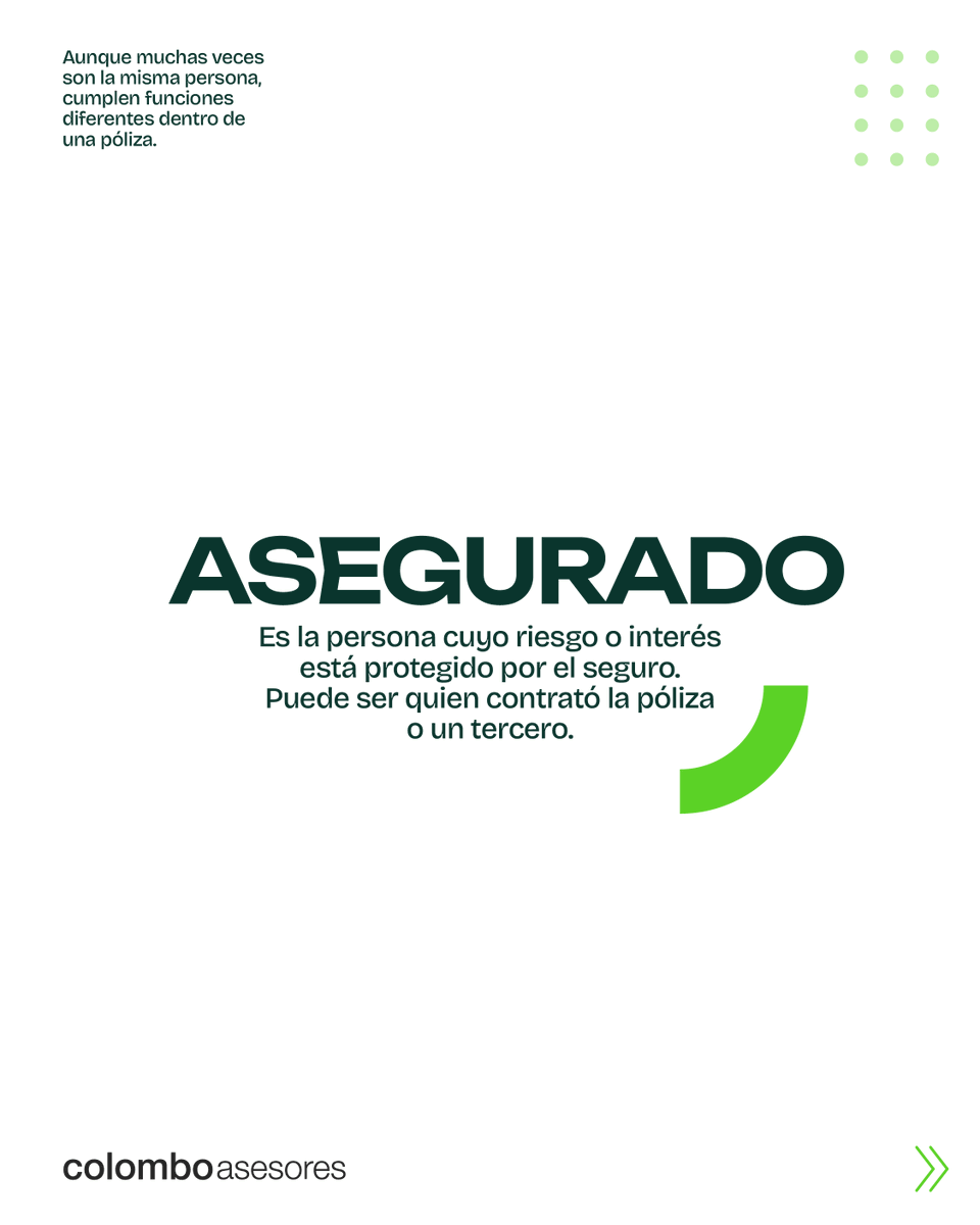 colomboasesores's tweet photo. El tomador contrata el seguro. El asegurado tiene el interés protegido. Conocé más en https://t.co/8SldLzN7uX https://t.co/J28oadY9yA