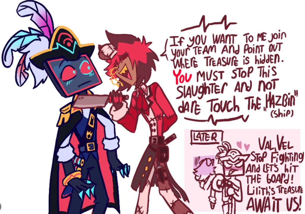 Hater_Alastor's tweet photo. #radiostatic #voxal
The once-dreaded Captain of the Seven Seas and Captain Virate set off in search of Lilith's treasure! https://t.co/eAGK2Lw1eP