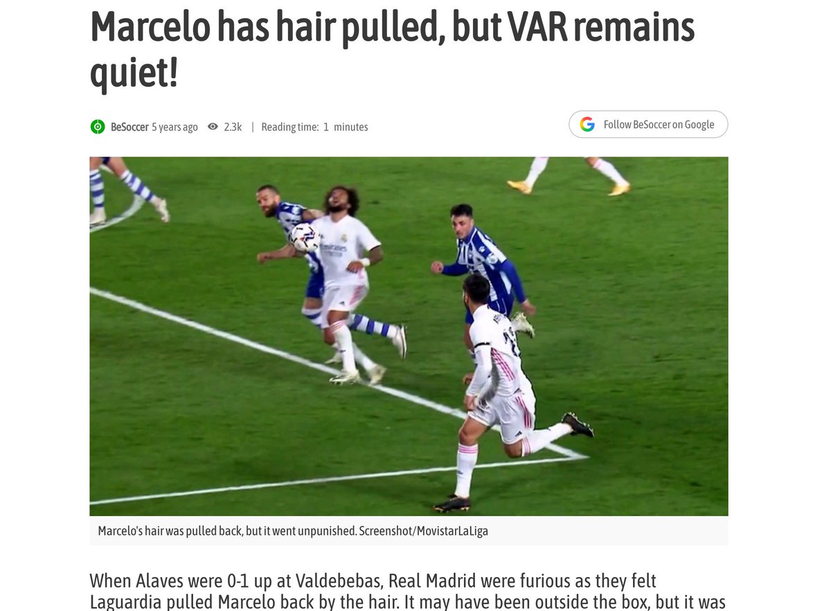 MadridXtra's tweet photo. 🗣️ @LaLigaTV: “Hair-pull has and always should be a red card.”

Well… not always. 😂 https://t.co/C2jzdxi6Ap