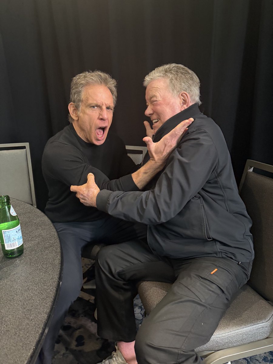 BenStiller's tweet photo. Got to interview my acting hero William Shatner at #Comicon. 

It got intense. https://t.co/ZP7k4qvuMy