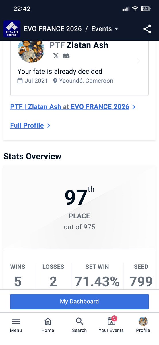 AshZlatan's tweet photo. Really proud of my performance . First evo ever I managed it well. Next time I’ll be back different. @StackguyTK gg to make my last match so special🙏🏽 https://t.co/yBFuPnh6lL