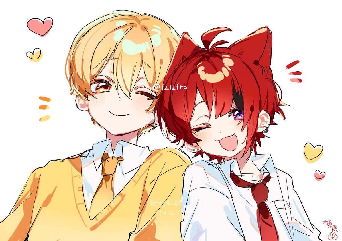 1212fro's tweet photo. るぅりーぬ💛❤️アンケ絵！ https://t.co/THIRdEHG9q