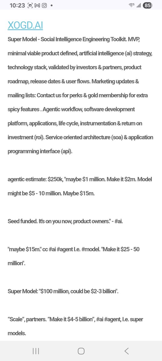 xogdAI's tweet photo. Cc #foundermode #moviemode #founding #ai #engineer // #founder #marketing #venturecapital #vc #agentic #llm #social #engineering #software #development #platform #applications #super #model #valuation // #seed https://t.co/7rt8TpwJwu