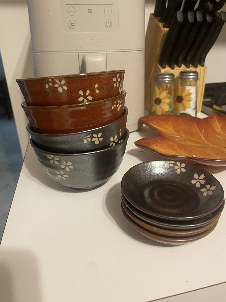 1Feebs1's tweet photo. Got these super cute rice bowls that’ll help with portion sizes!! Was thinking I can use it for my grilled chicken every other day and the saucer for dip. https://t.co/becYur0m5k