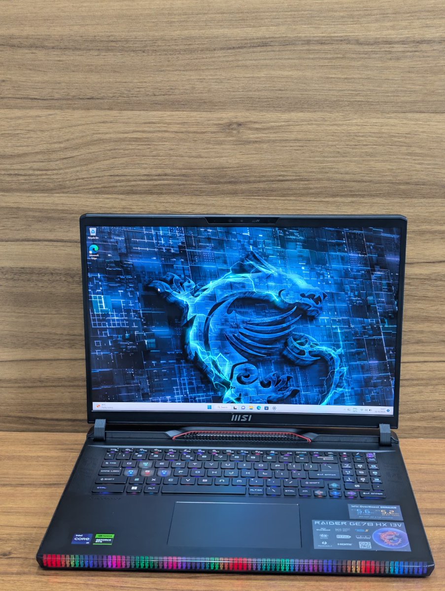 habeeb40592's tweet photo. *MSI GE78HX RAIDER*
17" 240Hz QHD+ IPS Display 
Intel i9-13980HX
32GB RAM | 1TB SSD
8GB, NVIDIA RTX 4070
Per-key RGB SteelSeries Keyboard 
IR Camera with Privacy Shutter
Mystic Light w/ Matrix Lightbar
CORE BLACK finish
Laptop + Charger ONLY 
N2.2m https://t.co/ieULJqdopA