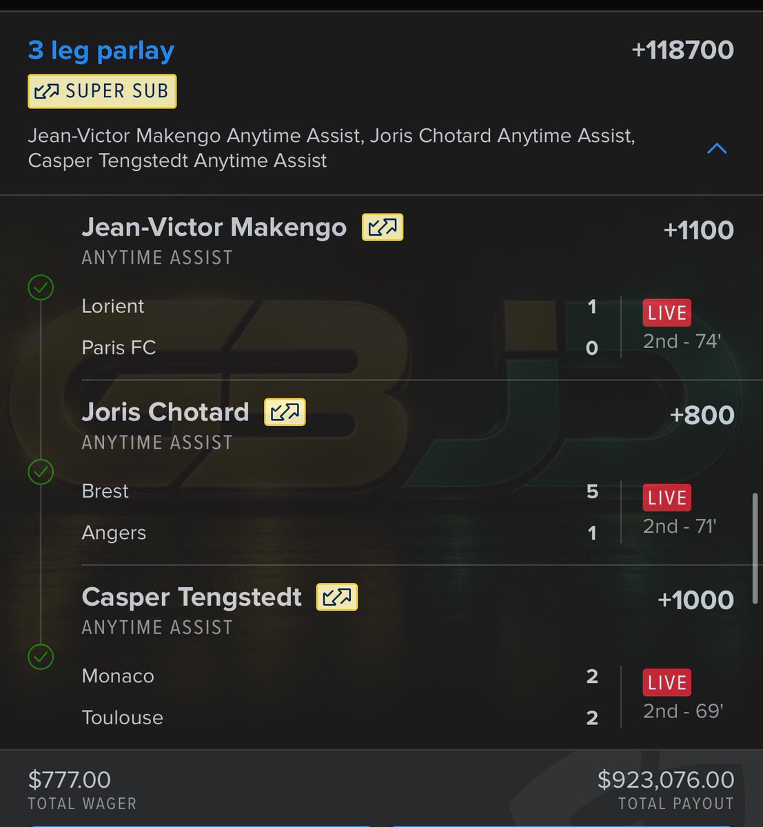 JDGoldboys's tweet photo. Just Around 1.2 Million 💰💰💰

So this was the play. Shout to @brandonnmorrone for sending in my channel.

They greened the round robin but the parlay is still not. 

Let’s give away some cash. ♻️Repost and drop the CA,Venmo, or PayPal to enter. https://t.co/OPQz9YsK0x