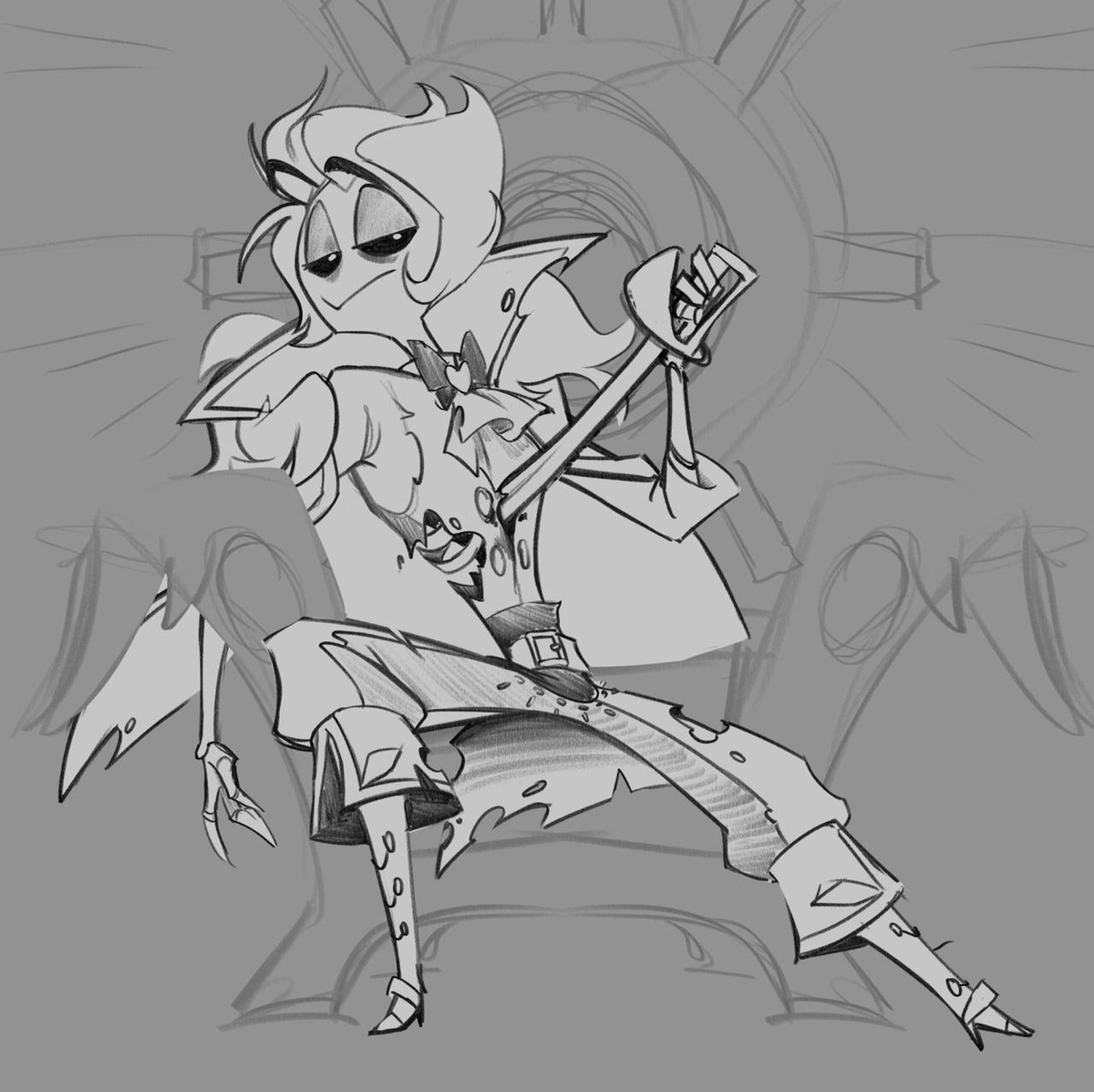 i_inuxi's tweet photo. Listen... a friend of mine said this drop was just pirates, and it wasn't particularly interesting. So I thought, what if I turned Luci into a Cursed Captain, forever trapped underwater in his sunken ship, unable to die or feel anything but endless emptiness and loneliness?

That was a very, VERY bad idea.

#HazbinHotel #HazbinHotelFanart #HazbinHotelLucifer