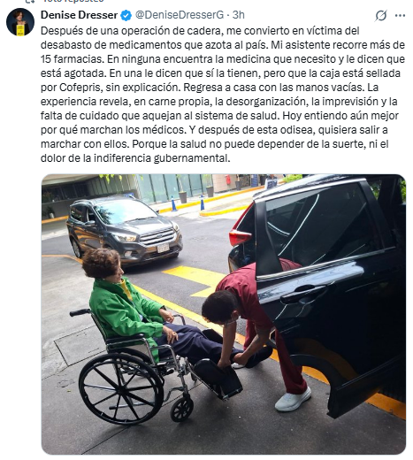 AngMariscal4T's tweet photo. O sea, le acaban de hacer una cirugía mayor: un reemplazo total de cadera y se queja por una caja de medicamento.
La trivialidad de los que se sienten tocados por la mano de Dios en este país.  Ayudalos Dios mío🤦 https://t.co/tfhRLvBRGr