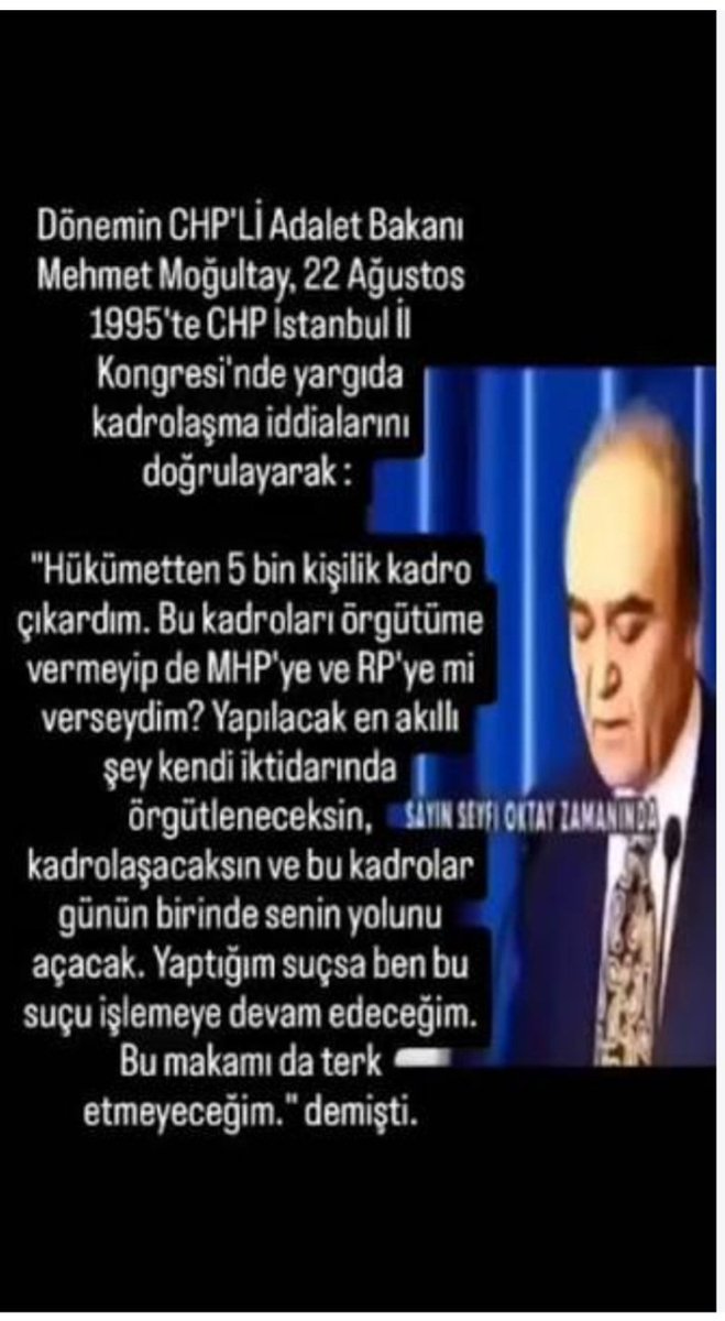 Samet1151093's tweet photo. @AfsinHatipoglu Chp'li Moğoltay 5 bin kişilik kadroyu örgütüme verdim,kadrolaşacaksın diyordu https://t.co/1xkUVEh8H3